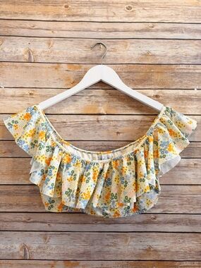 & Other Stories Bikini Top Women’s Size 12 Multicolor Floral Ruffle NWT